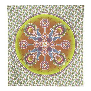 Oussum Wall Hanging Yellow-Brown Floral Print Aesthetic Room Ceiling Tapestries
